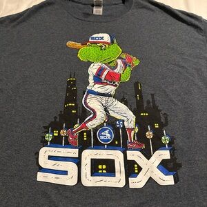 Gildan Blue Graphic Tee with Sox Design